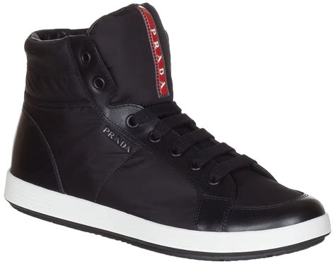 prada sneakers size 6|black high top Prada sneakers.